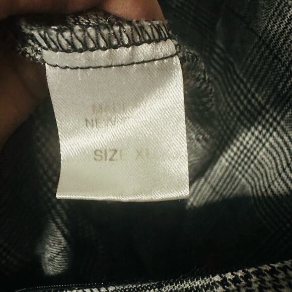 PETERSYN Womens Grey Plaid Collared Long Sleeve Ruffle Mini Dress Size XL - Picture 13 of 14